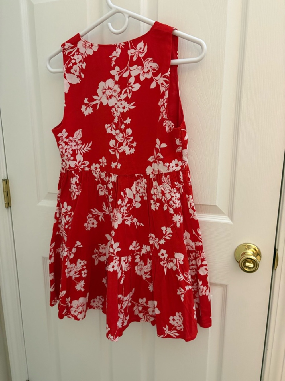 NWT LC Lauren Conrad Sleeveless Floral Dress XS Petite Red White - Picture 2 of 7